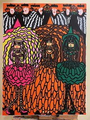 Three Witches And The Jack O' Lantern Ghosts